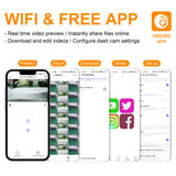 Dash X X7 Pro 4K Front + 2K Rear Dual Dashcam | 170° Wide Angle | WiFi App Control | Night Vision | G-Sensor | Loop Recording | 24H Parking Monitor | Supports 256GB